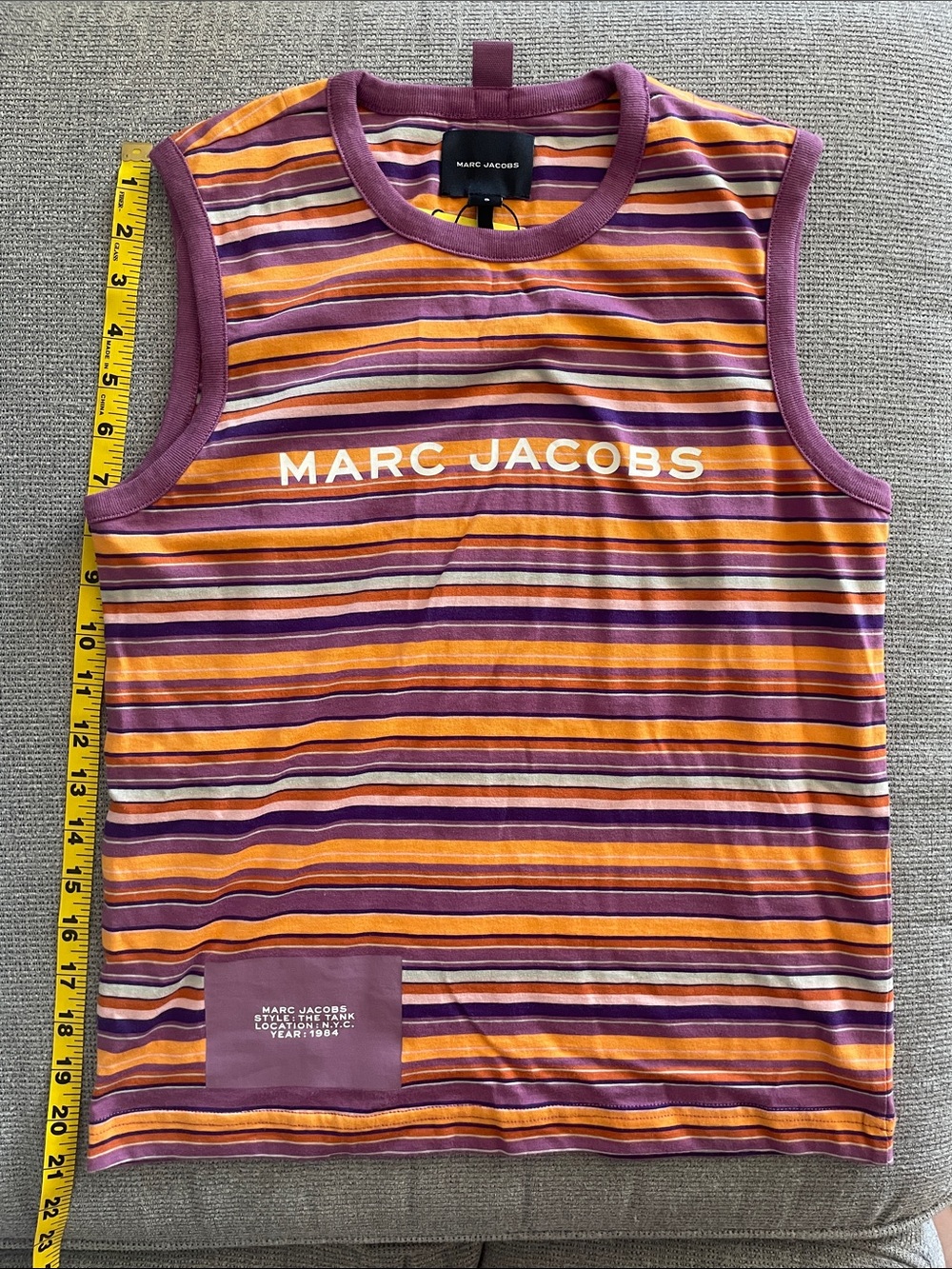 NWT Marc Jacobs Purple & Orange Striped Sleeveless Shirt